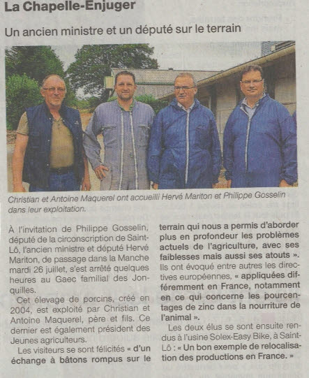 2016 07 28 Ouest France Visite Mariton 128072016