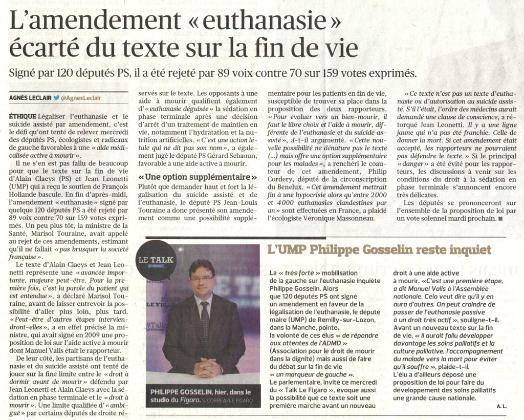 LeFigaro12MarsAmendementEuthanasie13032015